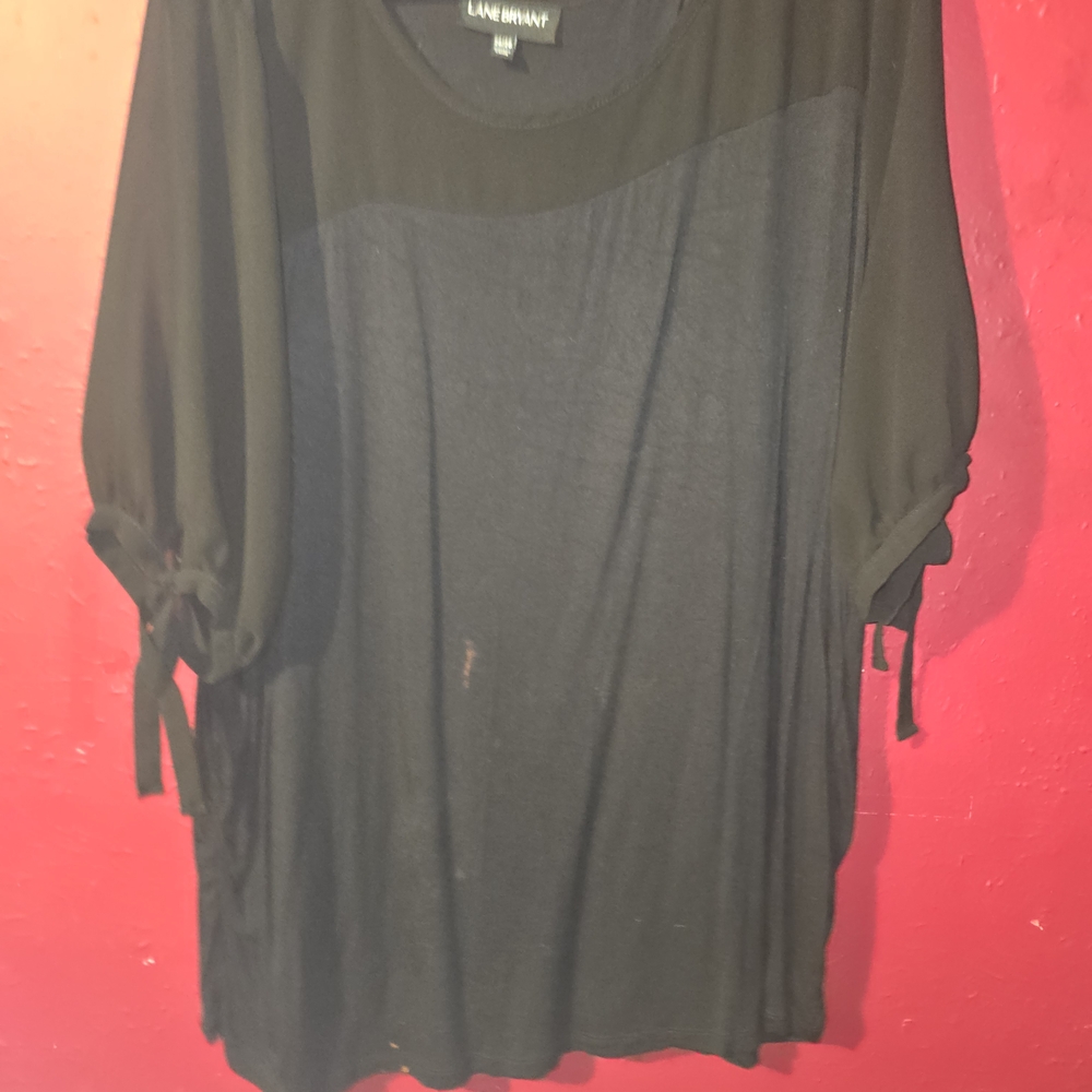 Lane Bryant Black Sheer Blouse